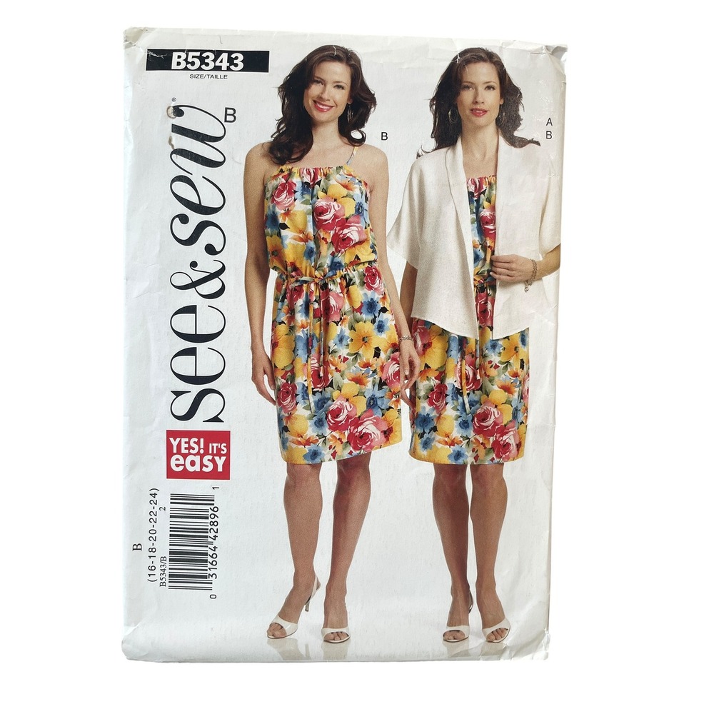 See &‎ Sew B5343 Sewing Pattern Womens Size 16-24 Multi Jacket Dress UNCUT